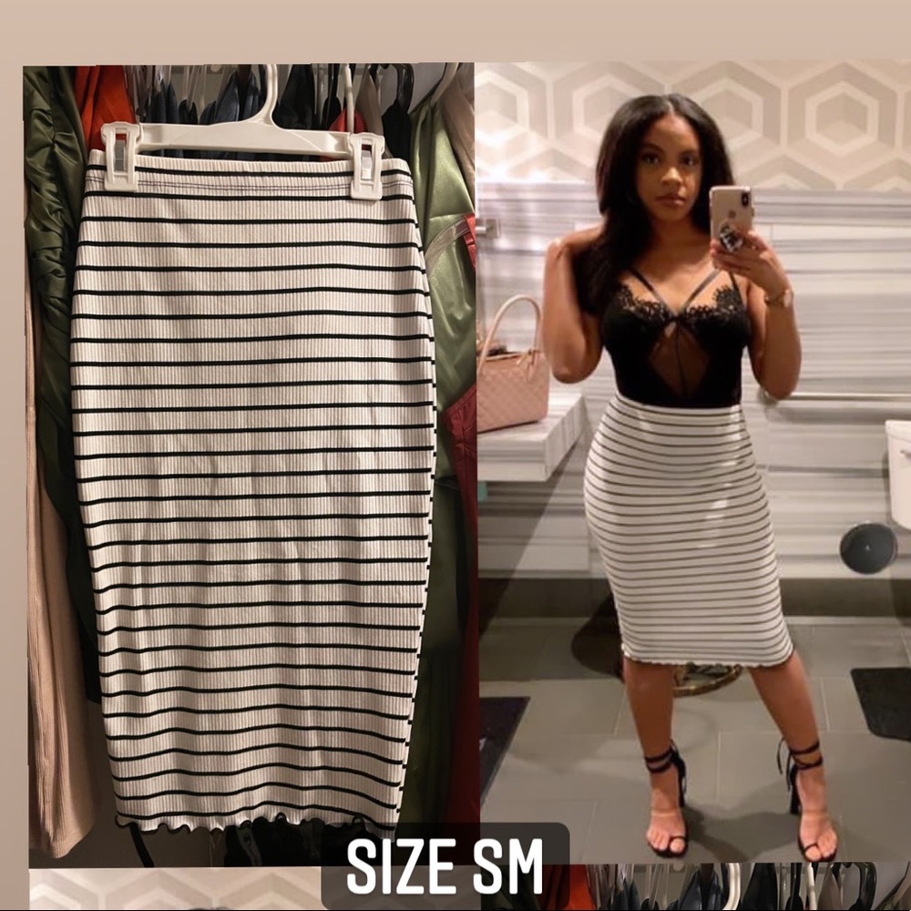 Black and white maxi skirt